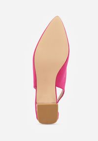 Renee - Fuksjowe Sandały Vices na Ozdobnym Słupku Typu Slingback ze Skórzaną Wkładką Eraliora. Okazja: na co dzień. Zapięcie: sprzączka. Kolor: różowy. Materiał: skóra. Obcas: na słupku. Styl: casual, elegancki #3