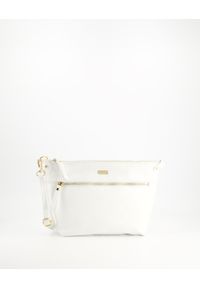 Unisono - Biała torebka crossbody. Kolor: biały. Materiał: skórzane. Styl: klasyczny, casual, elegancki, biznesowy