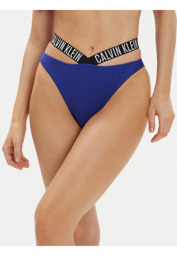 Calvin Klein Swimwear Dół od bikini KW0KW02391 Niebieski. Kolor: niebieski. Materiał: syntetyk