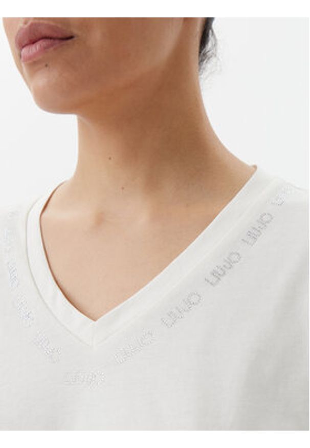 Liu Jo Beachwear T-Shirt TA5175 JS923 Écru Regular Fit. Materiał: bawełna