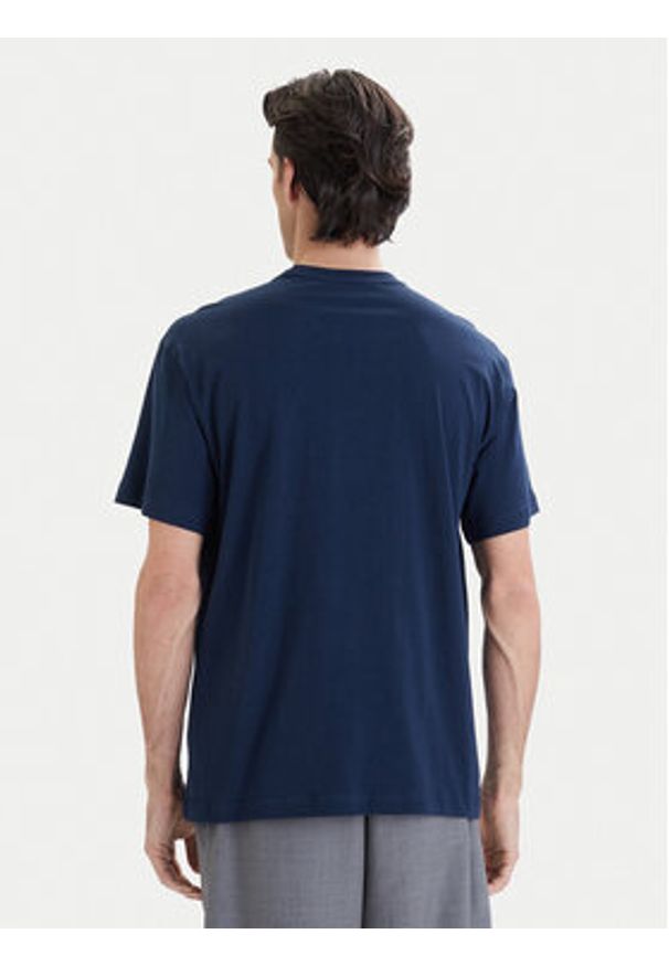 Versace Jeans Couture T-Shirt 80GAHT05 CJ00T Granatowy Regular Fit. Kolor: niebieski. Materiał: bawełna