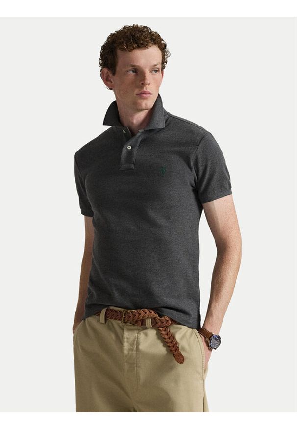 Polo Ralph Lauren Polo 710795080008 Szary Slim Fit. Typ kołnierza: polo. Kolor: szary. Materiał: bawełna