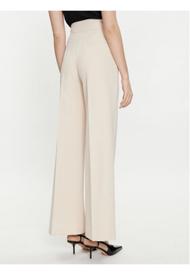 Maryley Spodnie materiałowe 24EB680/43GE Beżowy Wide Leg. Kolor: beżowy. Materiał: syntetyk