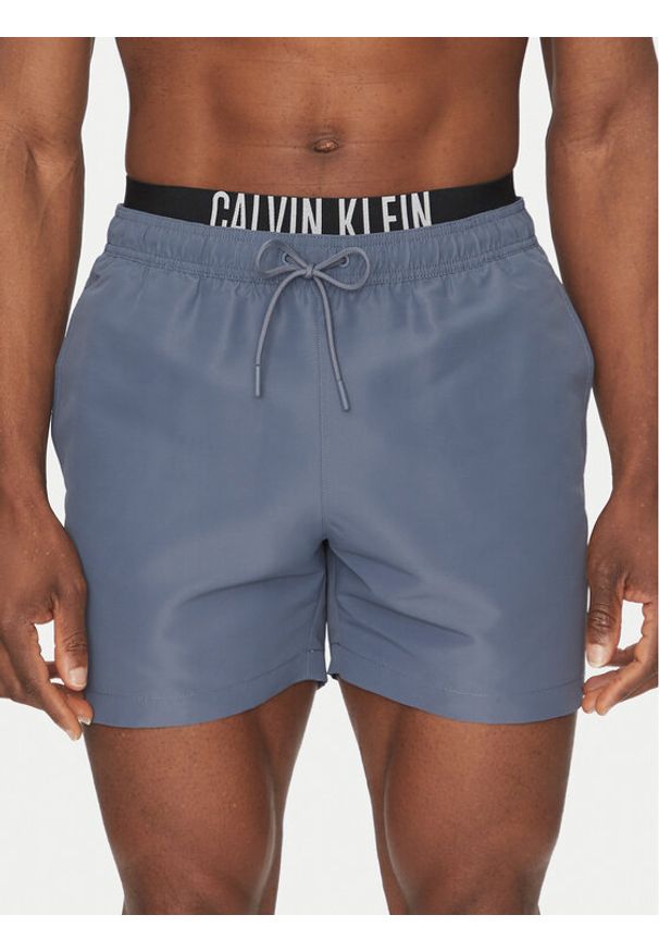 Calvin Klein Swimwear Szorty kąpielowe KM0KM01093 Szary Regular Fit. Kolor: szary. Materiał: syntetyk