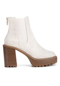 Nine West Botki WFA3374-1 Écru. Kolor: kremowy. Materiał: materiał