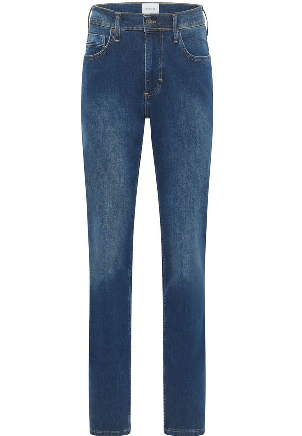 Mustang - MUSTANG WASHINGTON MĘSKIE SPODNIE JEANSOWE DENIM BLUE 1007640 5000 881. Długość: długie. Wzór: aplikacja, nadruk. Styl: klasyczny, sportowy