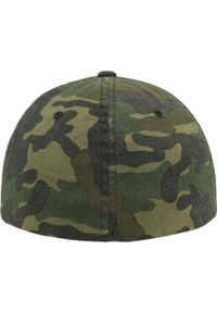 FLEXFIT - Czapka Z Daszkiem Camo Garment Washed. Kolor: zielony