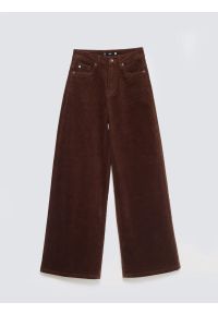 Big-Star - Spodnie damskie sztruksowe z szeroką nogawką ciemnobrązowe Celinesi 804. Stan: podwyższony. Kolor: brązowy. Materiał: sztruks. Długość: krótkie. Wzór: prążki. Sezon: lato. Styl: klasyczny #5