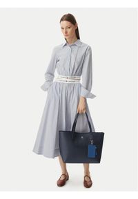 TOMMY HILFIGER - Tommy Hilfiger Torebka Th Icon Tote AW0AW18724 Granatowy. Kolor: niebieski. Materiał: skórzane #1