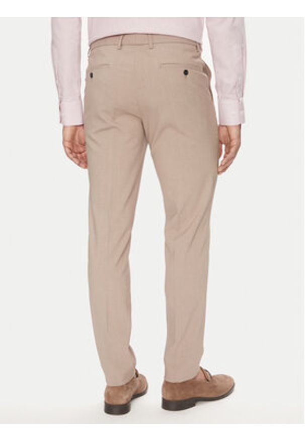 Lindbergh Garnitur 30-61040 Beżowy Slim Fit. Kolor: beżowy. Materiał: syntetyk, wiskoza