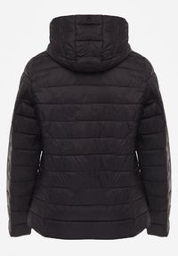 Renee - Czarna Pikowana Kurtka Przejściowa z Kapturem Pretirra. Okazja: na co dzień. Typ kołnierza: kaptur. Kolor: czarny. Materiał: jeans, nylon. Styl: casual #3