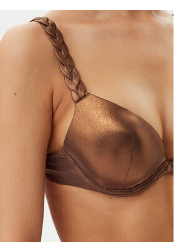 Chantelle Góra od bikini Shaman C16XNP Brązowy. Kolor: brązowy. Materiał: syntetyk