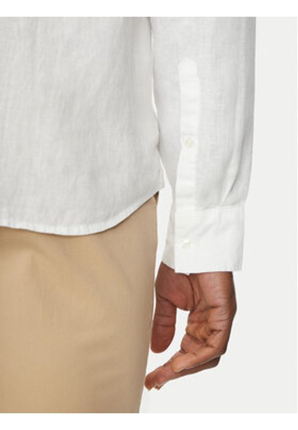 Michael Kors Koszula CS4400H4YT Biały Relaxed Fit. Kolor: biały. Materiał: len