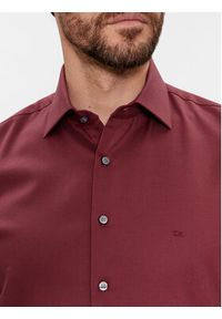 Calvin Klein Koszula K10K108427 Bordowy Fitted Fit. Kolor: czerwony. Materiał: bawełna