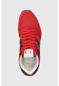 Armani Exchange sneakersy kolor czerwony XUX017 XCC68 K667. Zapięcie: sznurówki. Kolor: czerwony. Materiał: guma #3