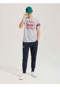 Diverse - T-shirt męski z nadrukiem LA CAMPUS 01 S1814 - szary - Rozmiar: XL. Kolor: szary. Materiał: wiskoza, bawełna. Wzór: nadruk #3