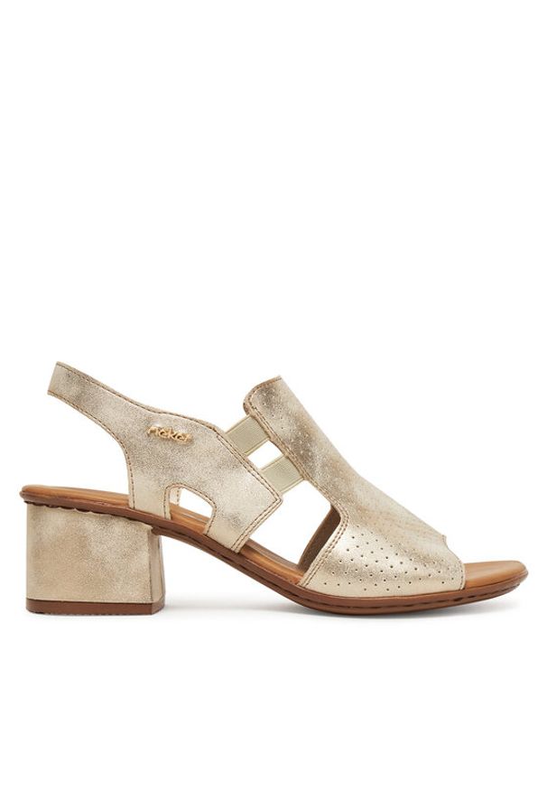 Rieker Sandały 64665-60 Złoty. Kolor: złoty. Materiał: materiał