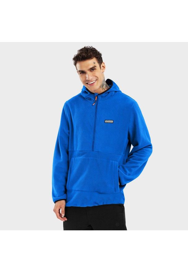 SIROKO - Bluza polarowa z kapturem Męska Montreux. Typ kołnierza: kaptur. Kolor: niebieski. Materiał: polar