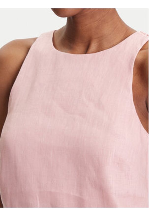 STAUD Bluzka Mika R25S1148LN Różowy Regular Fit. Kolor: różowy. Materiał: len