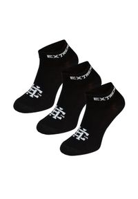 Skarpetki Sportowe Męskie krótkie – zestaw 3 par EXTREME HOBBY HASHTAG. Kolor: czarny. Sport: fitness, turystyka piesza #1