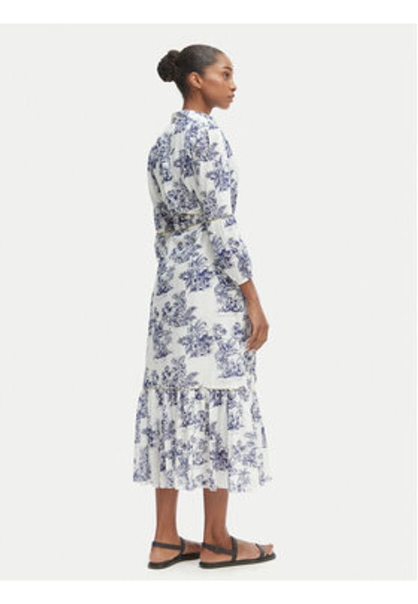 Iconique Sukienka letnia IC25-078 Biały Relaxed Fit. Kolor: biały. Materiał: bawełna. Sezon: lato