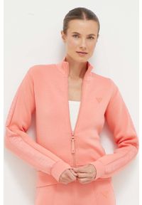 Guess bluza damska kolor pomarańczowy gładka. Okazja: na co dzień. Kolor: pomarańczowy. Materiał: materiał, wiskoza. Wzór: gładki. Styl: casual #4