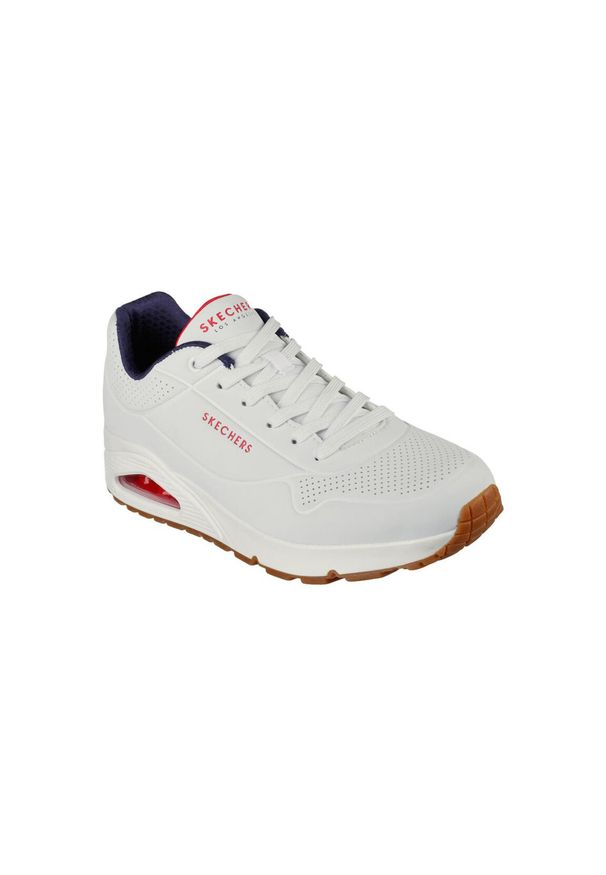 skechers - Buty do chodzenia męskie Skechers Uno Stand ON Air. Zapięcie: sznurówki. Kolor: biały, niebieski, wielokolorowy. Materiał: materiał, syntetyk, guma. Szerokość cholewki: normalna. Sport: turystyka piesza