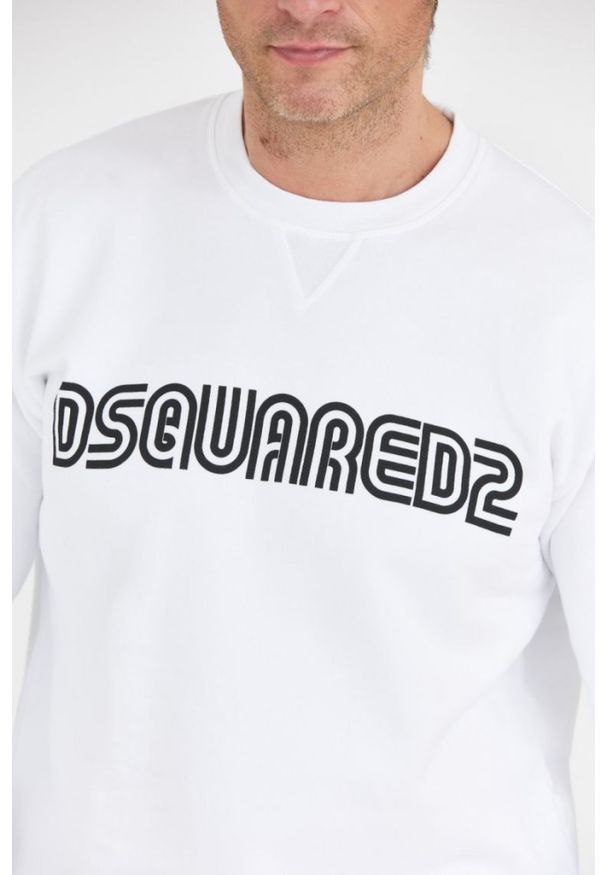 DSQUARED2 Biała bluza męska z logo outline. Kolor: biały
