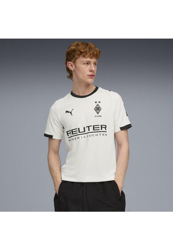 Puma - Męska koszulka domowa Borussia Mönchengladbach 25/26 PUMA Warm White Black. Kolor: biały, wielokolorowy, czarny. Sezon: lato