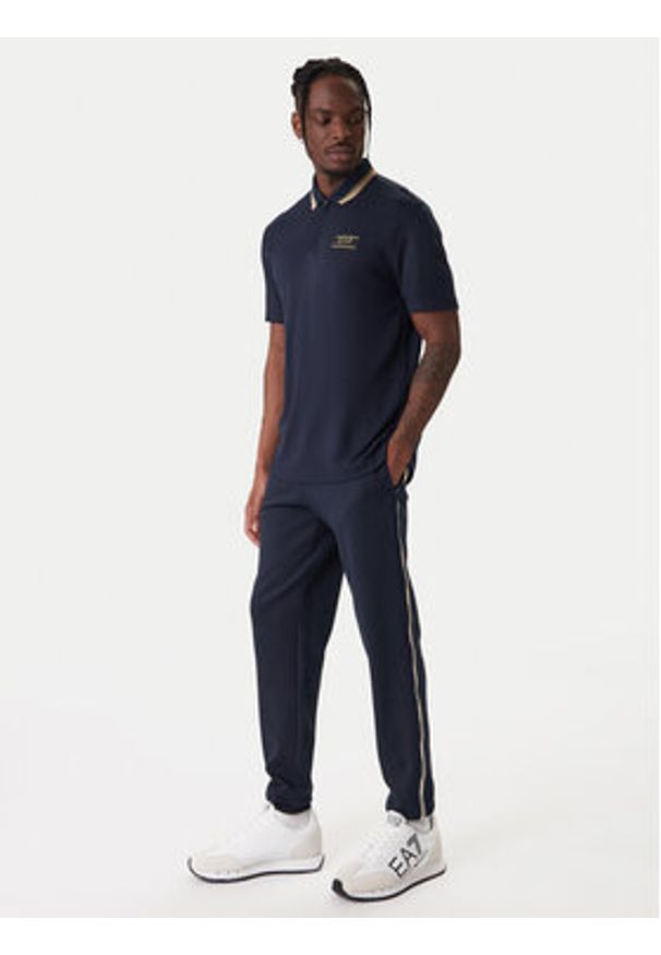 EA7 Emporio Armani Polo 7M001333 AF13739 UB102 Granatowy Regular Fit. Typ kołnierza: polo. Kolor: niebieski. Materiał: wiskoza