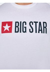 Big-Star - Koszulka męska z logo BIG STAR biała Quado 101. Okazja: na co dzień. Kolor: biały. Materiał: dzianina, jeans, dresówka, denim. Wzór: nadruk. Sezon: wiosna. Styl: klasyczny, casual