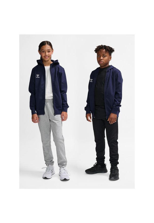 Kurtka dresowa z kapturem dla dzieci Hummel Go 2.0. Typ kołnierza: kaptur. Kolor: niebieski. Materiał: dresówka. Sport: joga i pilates