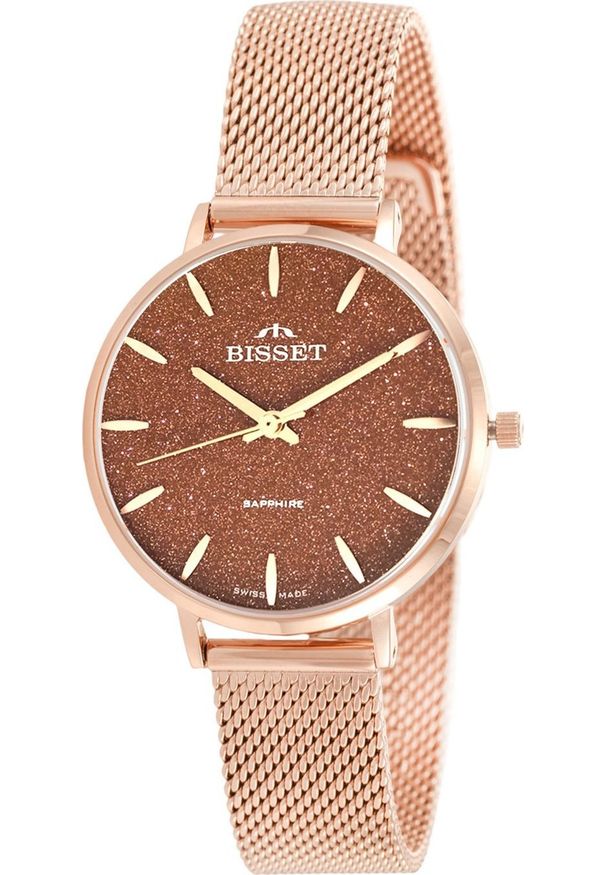 Zegarek Bisset Szwajcarski zegarek damski Bisset BSBF32 różowe złoto bt. Kolor: złoty, wielokolorowy, różowy