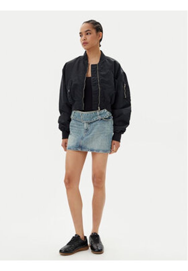 Hugo - HUGO Spódnica jeansowa Gamini 50541549 Niebieski Regular Fit. Kolor: niebieski. Materiał: bawełna