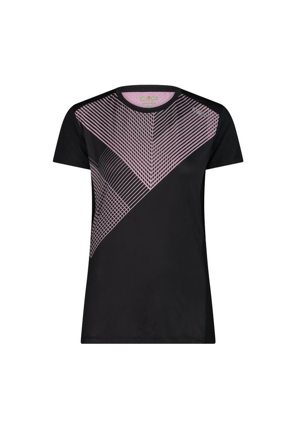 Damska koszulka z okrągłym dekoltem CMP. Kolor: czarny. Materiał: poliester. Sport: turystyka piesza
