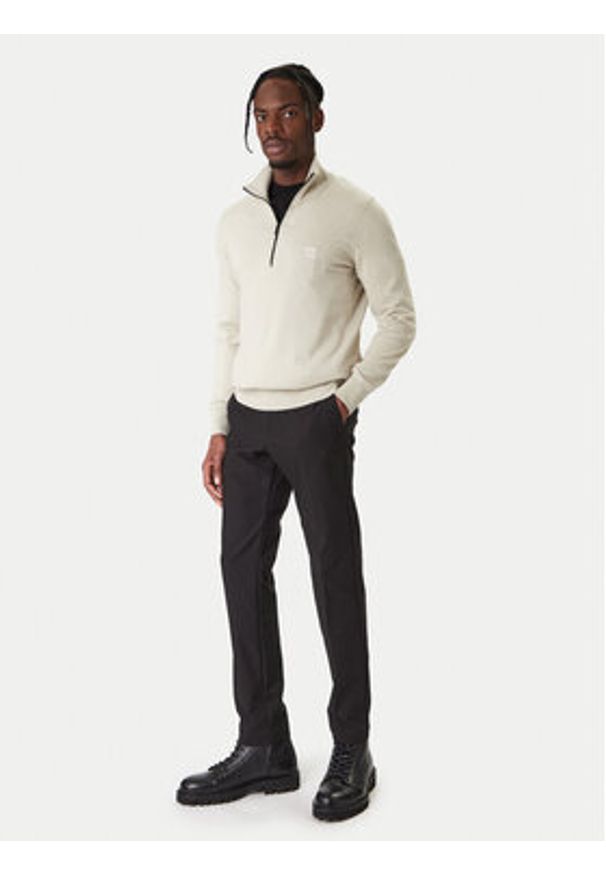 BOSS Sweter Kanobix 50527585 Beżowy Regular Fit. Kolor: beżowy. Materiał: bawełna