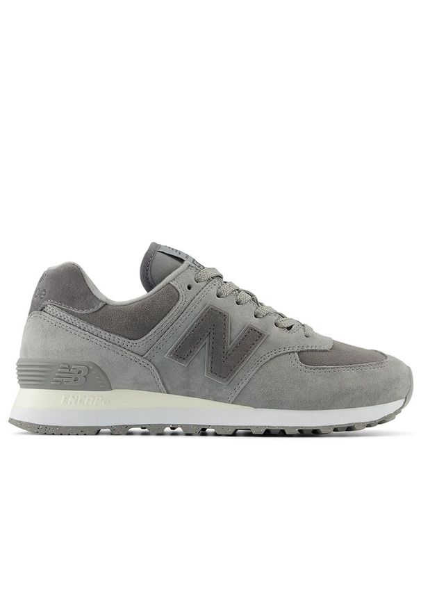 Buty New Balance WL574HM2 - szare. Okazja: na co dzień. Kolor: szary. Materiał: guma, syntetyk. Szerokość cholewki: normalna. Model: New Balance 574. Sport: turystyka piesza