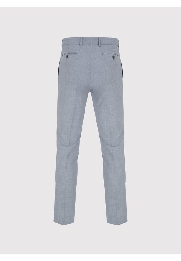 Pako Lorente - PAKO LORENTE – Gładkie szare spodnie garniturowe. Okazja: na spotkanie biznesowe. Kolor: szary. Materiał: poliester, wełna. Wzór: gładki. Styl: biznesowy