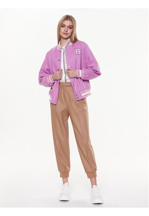 BOSS - Boss Kurtka bomber 50483272 Różowy Relaxed Fit. Kolor: różowy. Materiał: wełna, syntetyk