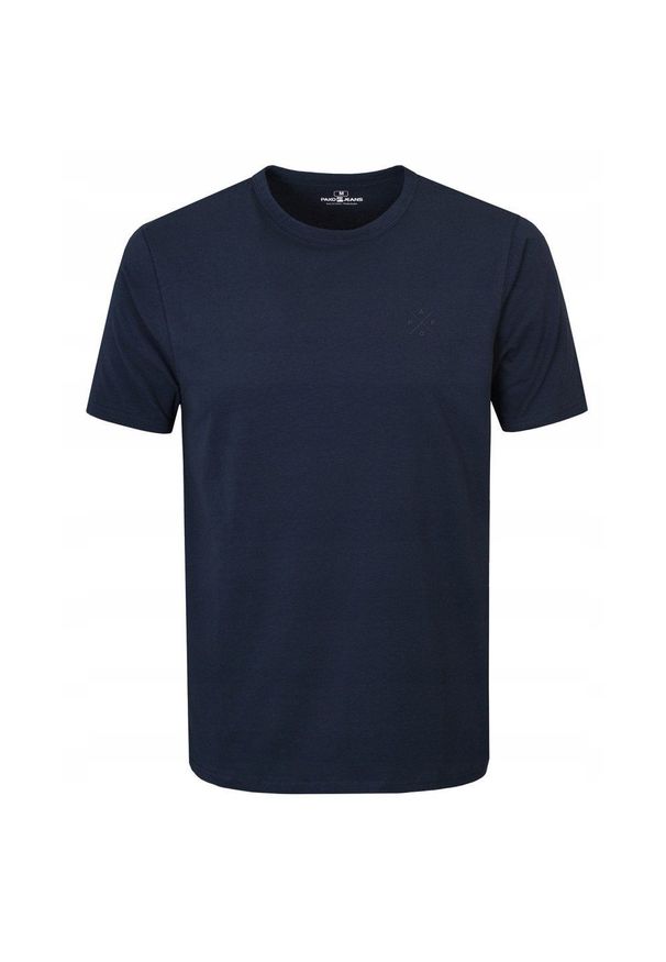 Koszulka Męska (T-Shirt) - Pako Jeans - Domieszka Elastanu, Granatowa. Okazja: na co dzień. Kolor: niebieski. Materiał: bawełna, elastan. Styl: casual