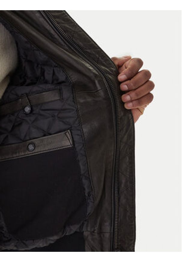 Aeronautica Militare Kurtka skórzana 252PN0963U100839 Czarny Regular Fit. Kolor: czarny. Materiał: skóra
