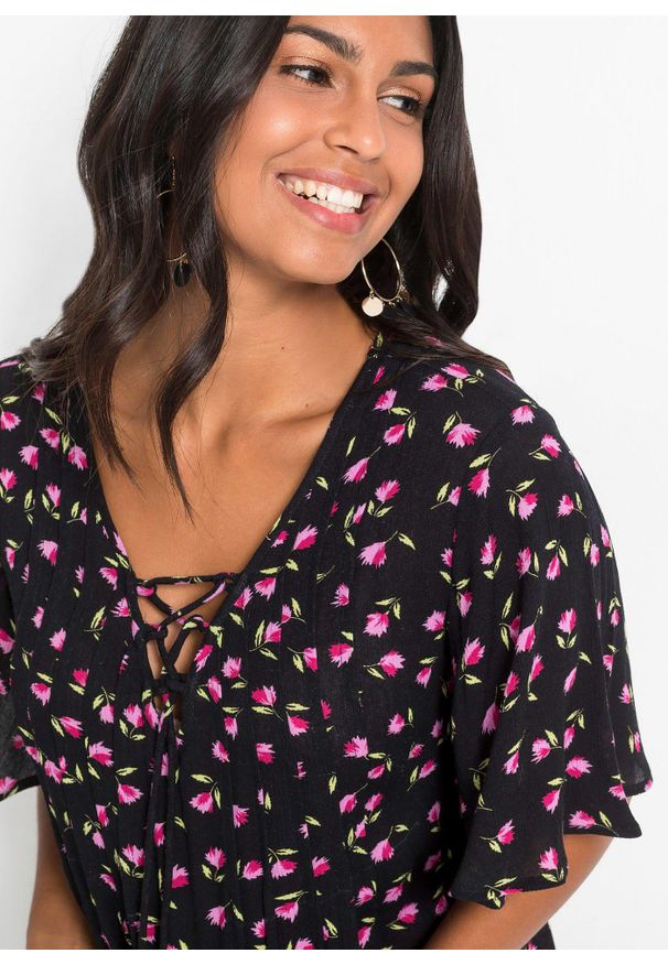 bonprix - Tunika ze zrównoważonej wiskozy. Kolor: czarny. Materiał: wiskoza