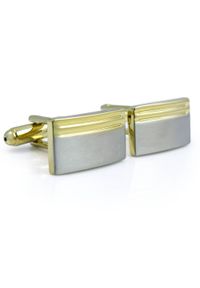 Modini - Prostokątne srebrno-złote spinki do mankietów N99. Kolor: srebrny, złoty, wielokolorowy #1