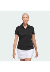 Adidas - Koszulka polo Women's Solid Performance Short Sleeve. Typ kołnierza: polo. Kolor: czarny. Materiał: materiał. Styl: klasyczny, sportowy