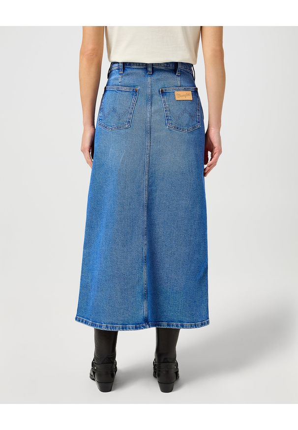 Wrangler - DAMSKA SPÓDNICA WRANGLER DENIM MAXI SKIRT ONCE LOVED 112356425. Materiał: denim