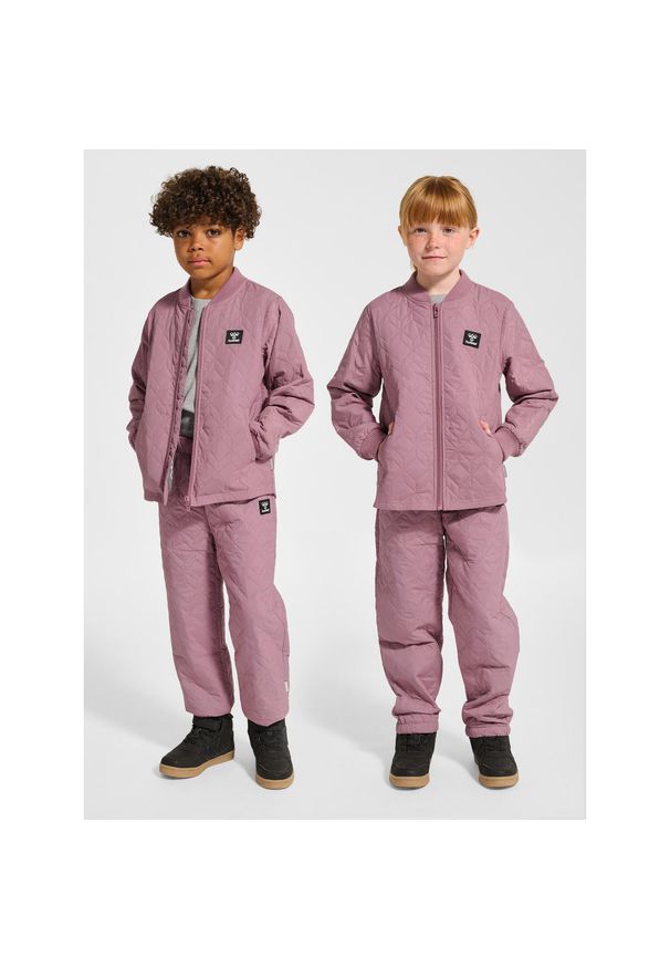 Dziecięcy dres Hummel hmlsobi thermoset. Okazja: na uczelnię. Kolor: fioletowy. Materiał: dresówka