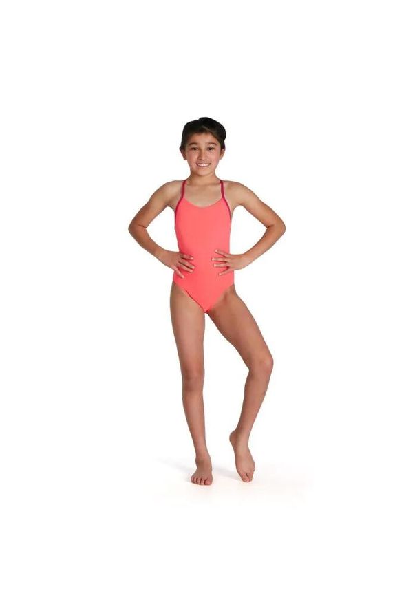 Kostium kąpielowy dziewczęcy Speedo Lane Line różowy. Kolor: różowy