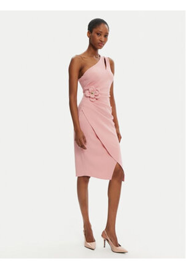 Rinascimento Sukienka koktajlowa CFC0122878003 Różowy Regular Fit. Kolor: różowy. Materiał: syntetyk. Styl: wizytowy