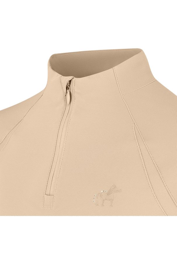 KENTUCKY HORSEWEAR - Dziewczęca koszulka polo z długim rękawem do jazdy konnej Kentucky Madrid. Typ kołnierza: polo. Kolor: brązowy. Długość rękawa: długi rękaw. Długość: długie. Styl: młodzieżowy