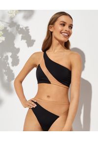 NORMA KAMALI - Top od bikini z siatką. Kolor: czarny. Materiał: materiał